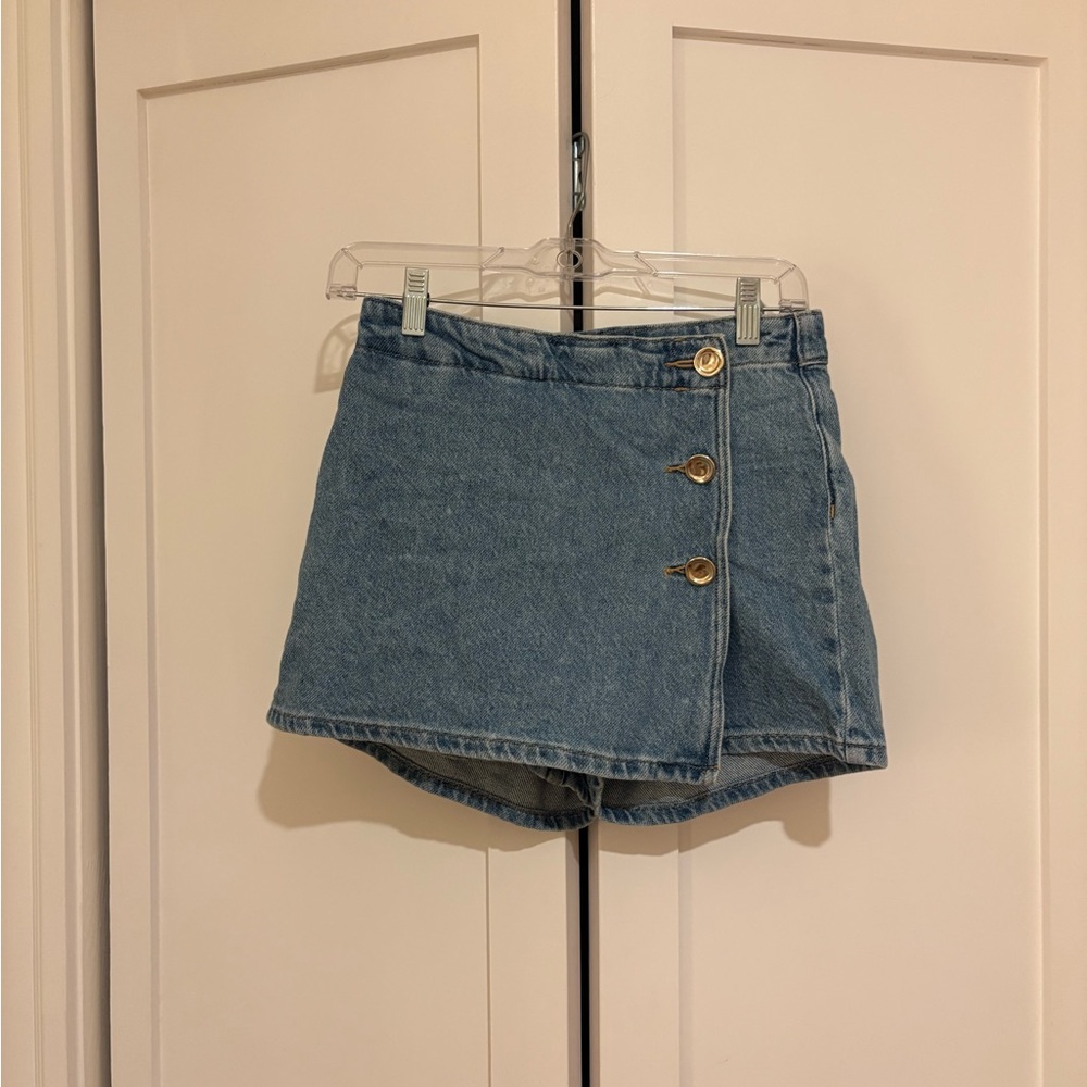 Zara Light Blue Denim Jean Skort